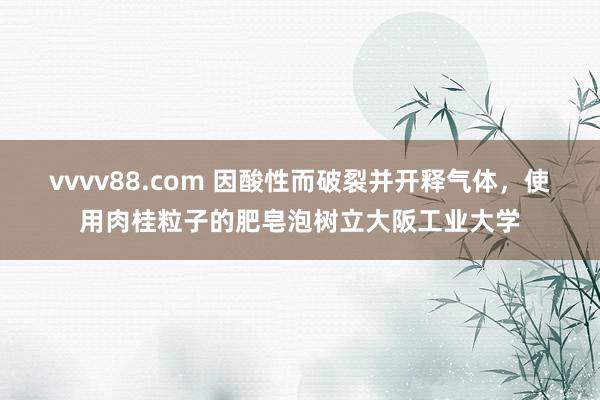 vvvv88.com 因酸性而破裂并开释气体，使用肉桂粒子的肥皂泡树立大阪工业大学