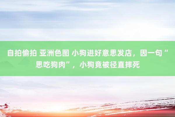 自拍偷拍 亚洲色图 小狗进好意思发店，因一句“思吃狗肉”，小狗竟被径直摔死